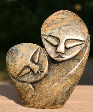 Soapstone Mother and Child
